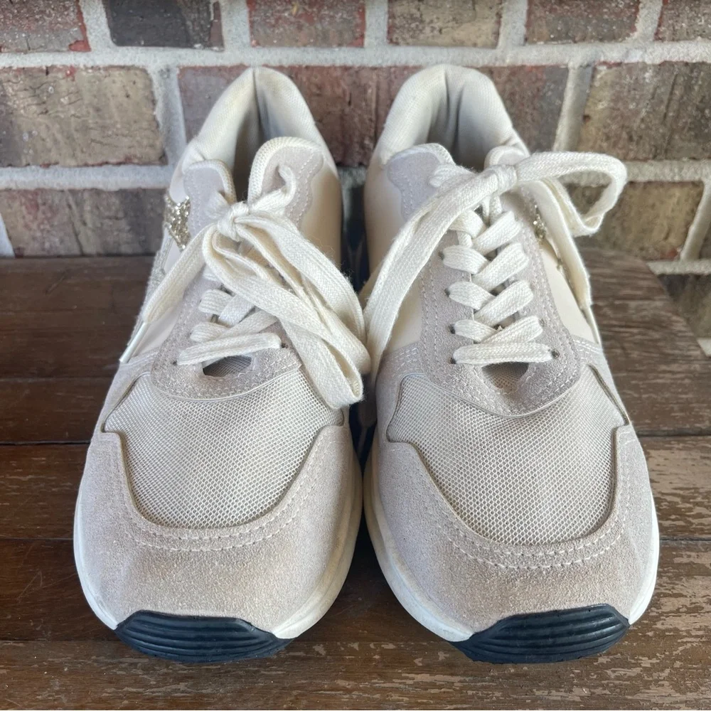 Vintage Havana Women’s Run‎ Fashion Sneakers Nude Glitter Size 8.5 sb3